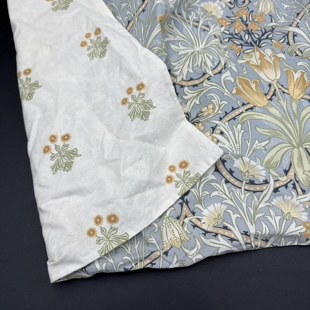 William MORRIS & CO. QUEEN Duvet Cover, 2 Cases WOODLAND WEEDS Blue green Floral